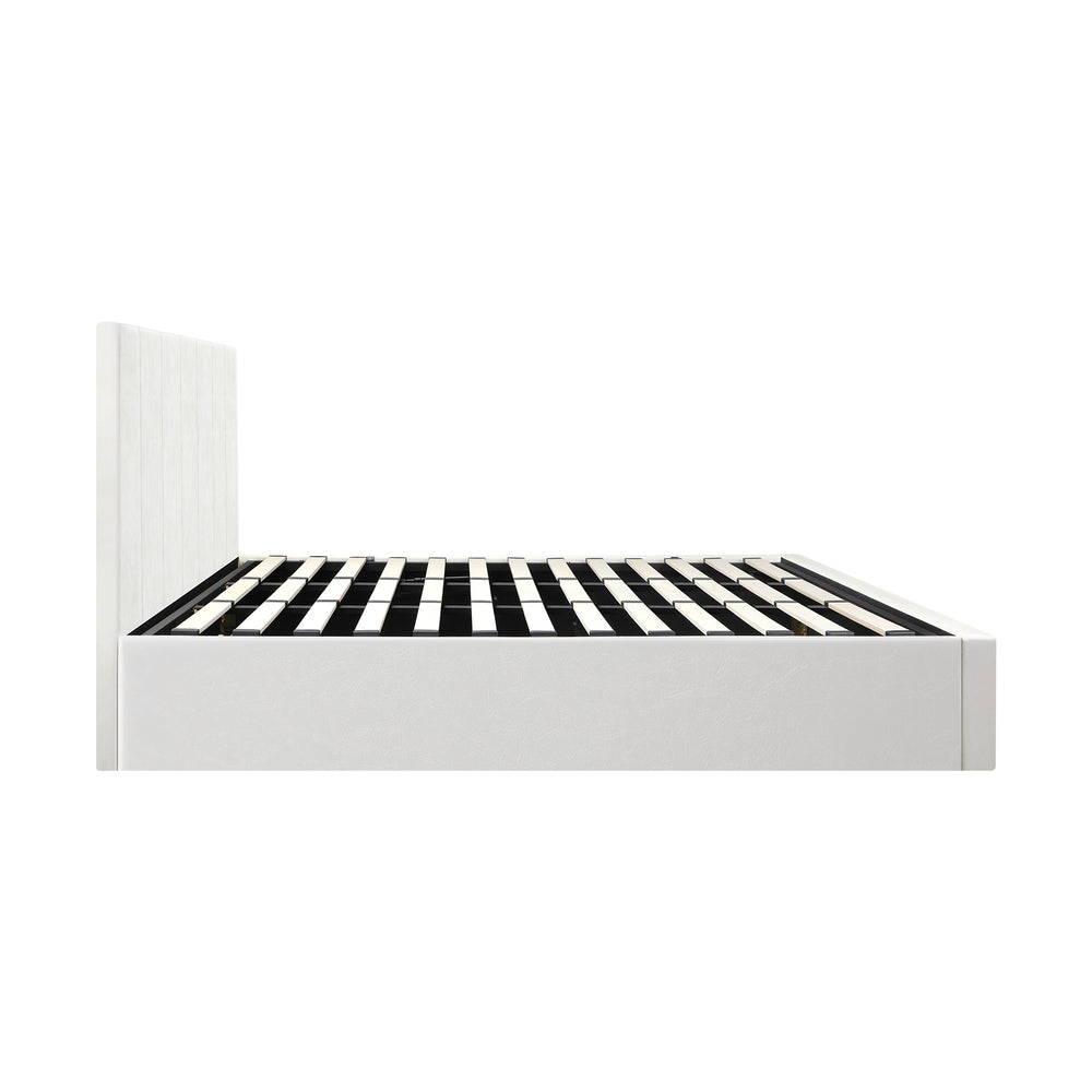 Oikiture Bed Frame King Size Gas Lift Base PU Leather ZOE-Bed Frame-PEROZ Accessories