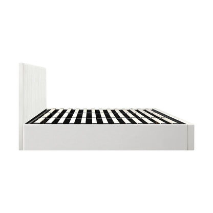 Oikiture Bed Frame King Size Gas Lift Base PU Leather ZOE-Bed Frame-PEROZ Accessories
