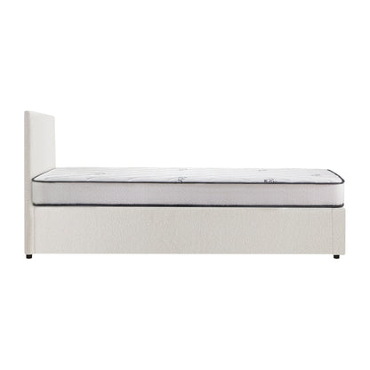 Oikiture Bed Frame King Size Gas Lift Boucle Beds With Mattress Set-Bed Frame-PEROZ Accessories