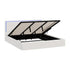 Oikiture Bed Frame King Size RGB LED Gas Lift Storage Base White Boucle-Bed Frame-PEROZ Accessories