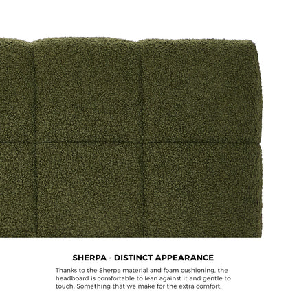 Oikiture Bed Frame King Size Tufted Headboard Green Boucle-Bed Frame-PEROZ Accessories