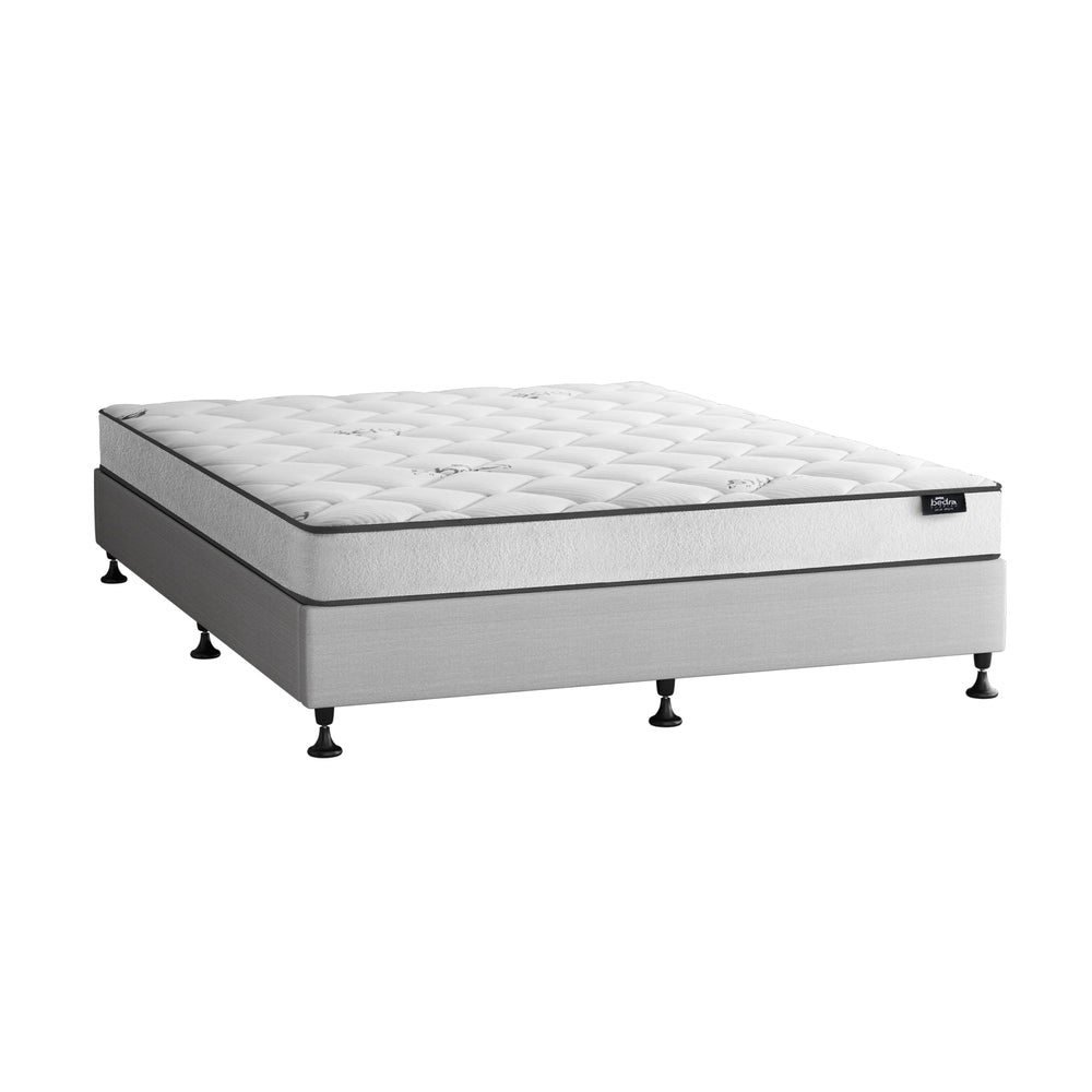 Oikiture Bed Frame King Size Upholstered Platform with Mattress Beige-Bed Frame-PEROZ Accessories