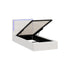 Oikiture Bed Frame Single Size RGB LED Gas Lift Storage Base White Boucle-Bed Frame-PEROZ Accessories