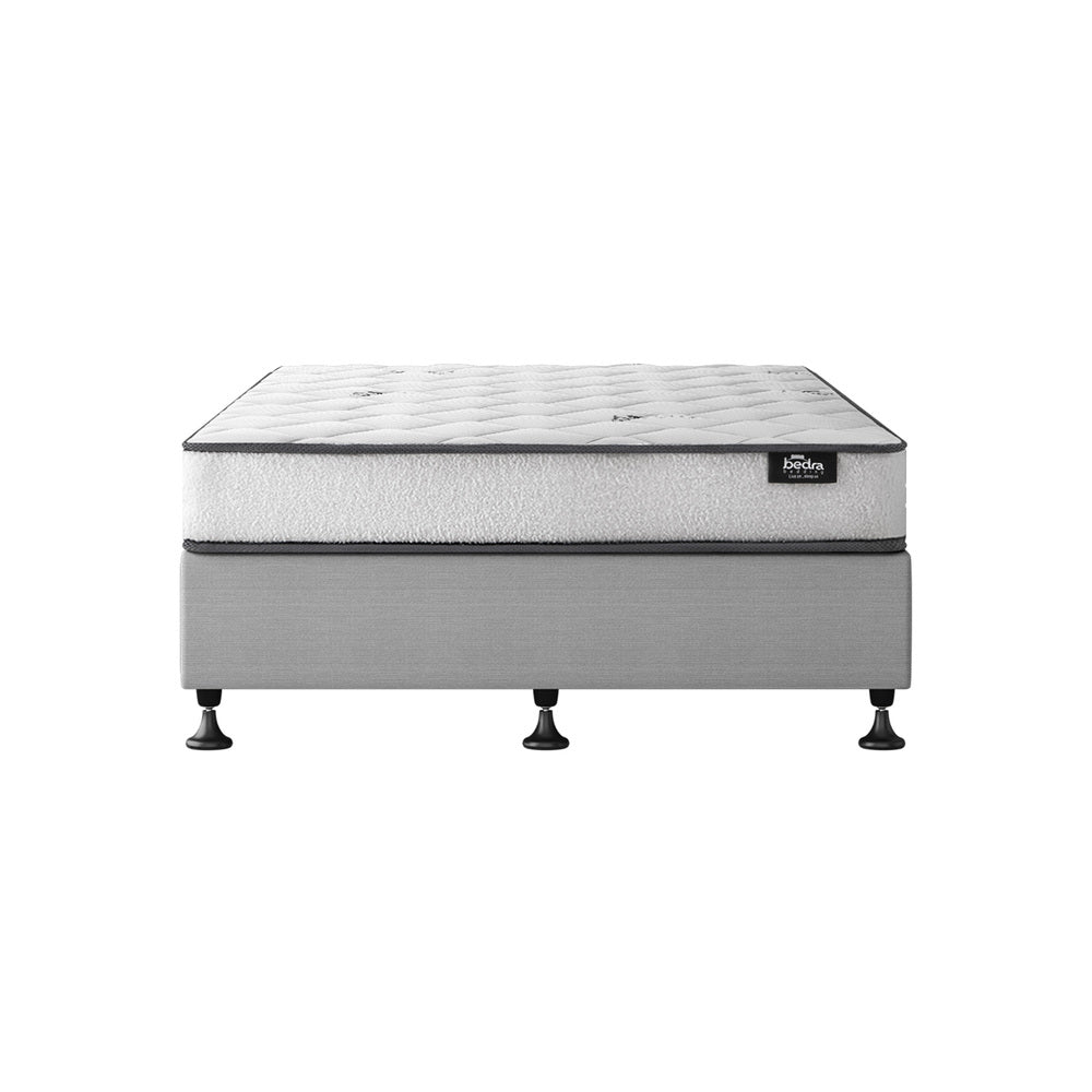 Oikiture Bed Frame Single Size Upholstered with Mattress Beige-Bed Frame-PEROZ Accessories