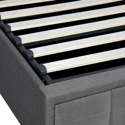 Oikiture Bed Frame With Mattress Set Double Size Gas Lift Grey BOSS-Bed Frame-PEROZ Accessories