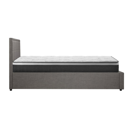 Oikiture Bed Frame With Mattress Set Double Size Gas Lift Grey BOSS-Bed Frame-PEROZ Accessories