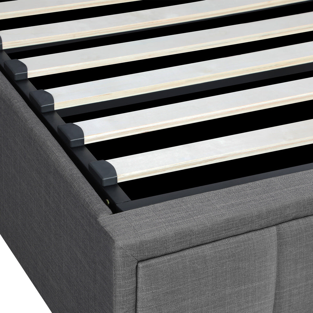 Oikiture Bed Frame With Mattress Set King Size Gas Lift Grey BOSS-Bed Frame-PEROZ Accessories