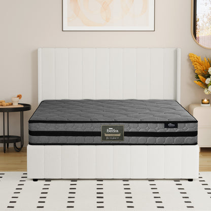 Oikiture Bed Frame with Mattress Set Double Size Gas Lift Boucle BILY-Bed Frame-PEROZ Accessories