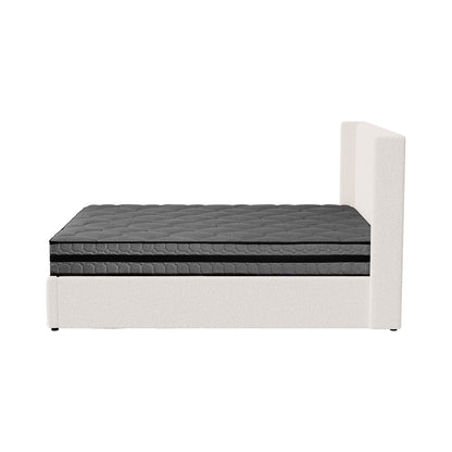 Oikiture Bed Frame with Mattress Set King Size Gas Lift Boucle BILY-Bed Frame-PEROZ Accessories