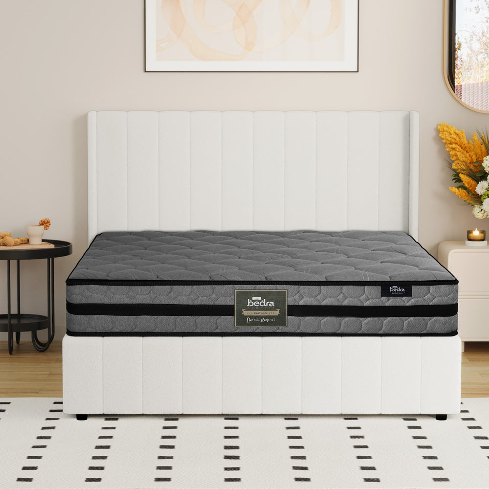 Oikiture Bed Frame with Mattress Set Queen Size Gas Lift Boucle BILY-Bed Frame-PEROZ Accessories