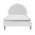Oikiture Bed Frame with Mattress Single Size White Boucle-Bed Frame-PEROZ Accessories