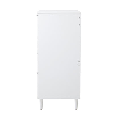 Oikiture Bedroom Set 5 Chest of Drawers and 2 Bedside Tables White-Bedroom Set-PEROZ Accessories