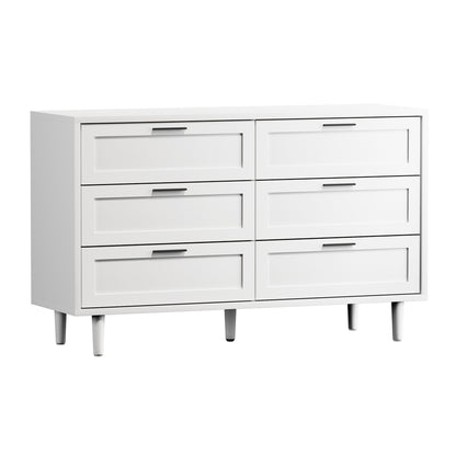 Oikiture Bedroom Set 6 Chest of Drawers and 2 Bedside Tables White-Bedroom Set-PEROZ Accessories