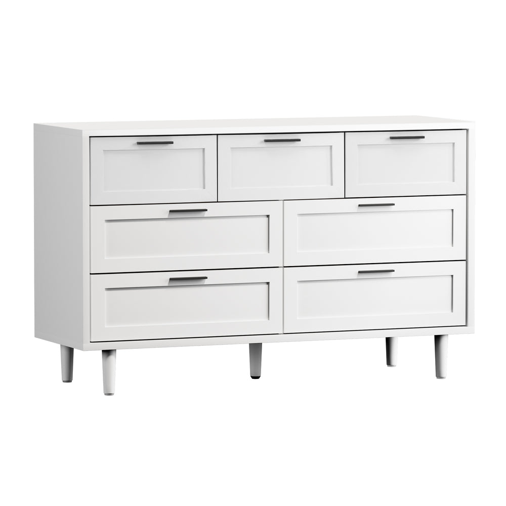 Oikiture Bedroom Set 7 Chest of Drawers and 2 Bedside Tables White-Bedroom Set-PEROZ Accessories