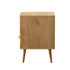 Oikiture Bedside Table 1 Drawer Open Shelf Nightstand Natural-Bedside Tables-PEROZ Accessories