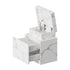 Oikiture Bedside Table 2 Drawers LED Nightstand Marble Effect White-Bedside Table-PEROZ Accessories