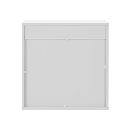 Oikiture Bedside Table 2 Drawers Nightstand Side Storage Cabinet White-Bedside Table-PEROZ Accessories