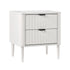 Oikiture Bedside Table 2 Drawers Nightstand White-Bedside Table-PEROZ Accessories