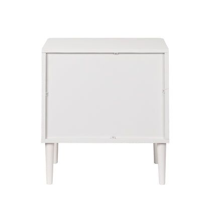 Oikiture Bedside Table 2 Drawers Nightstand White-Bedside Table-PEROZ Accessories
