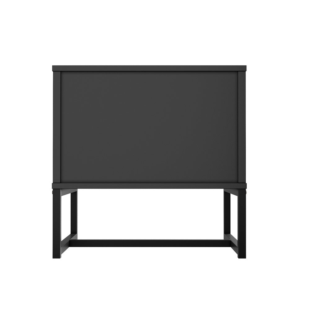 Oikiture Bedside Table 2 Drawers Storage Metal Industrial-Bedside Table-PEROZ Accessories