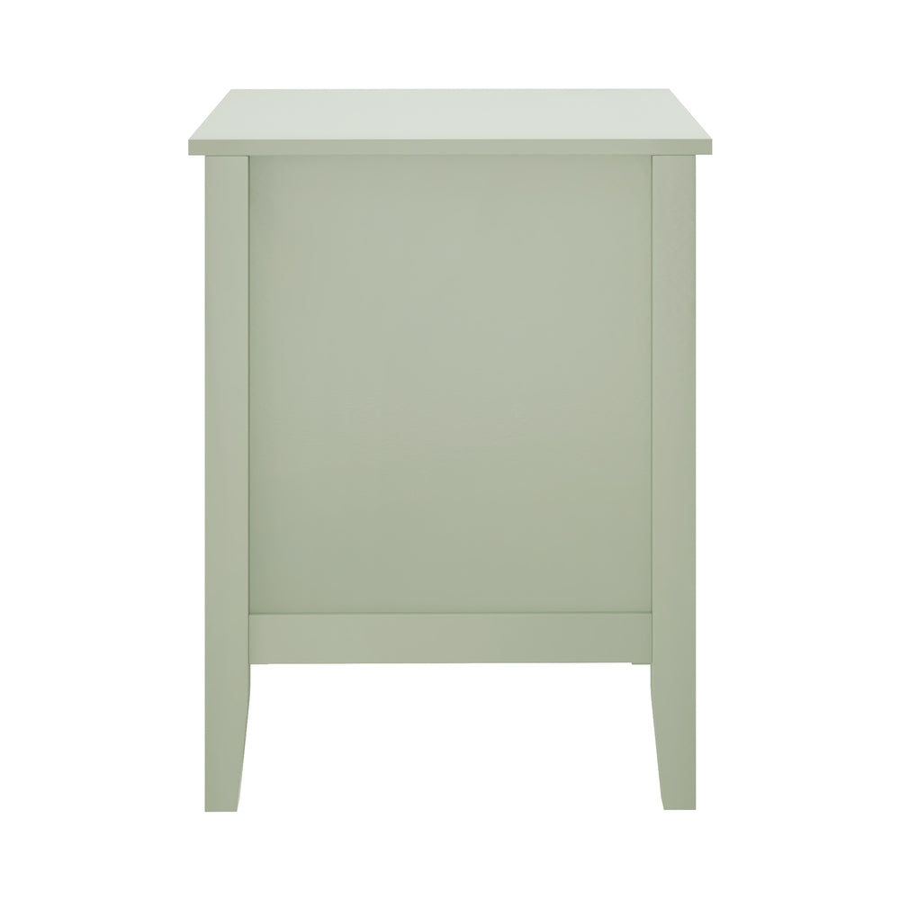 Oikiture Bedside Table 3 Drawers Side End Nightstand Green-Bedside Table-PEROZ Accessories