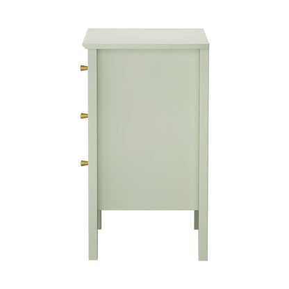 Oikiture Bedside Table 3 Drawers Side End Nightstand Green-Bedside Table-PEROZ Accessories