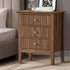 Oikiture Bedside Table 3 Drawers Side End Nightstand Walnut-Bedside Table-PEROZ Accessories