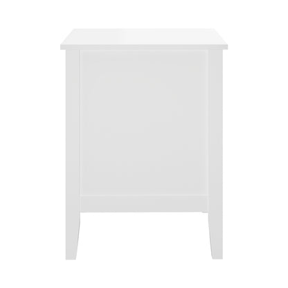Oikiture Bedside Table 3 Drawers Side End Nightstand White-Bedside Table-PEROZ Accessories