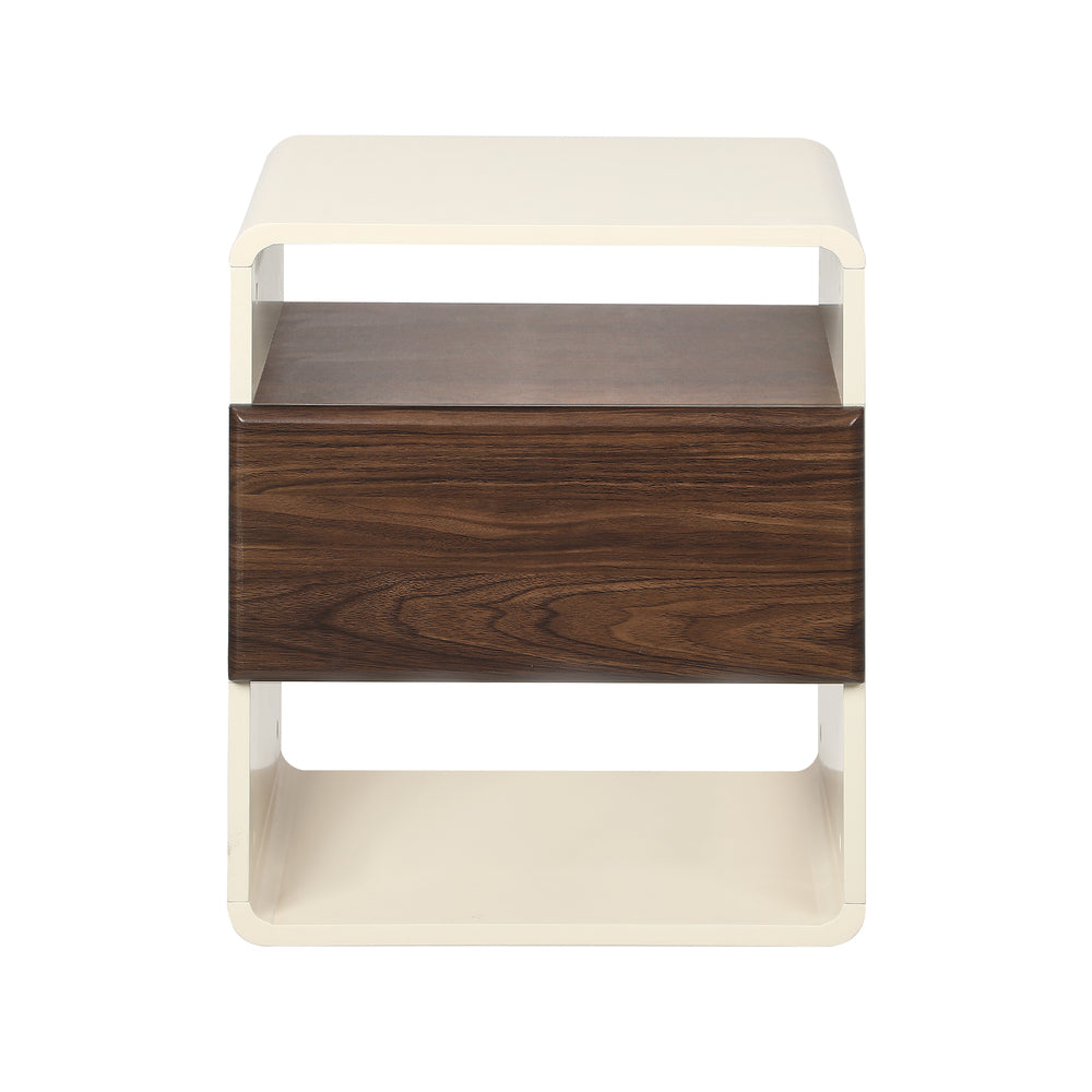Oikiture Bedside Table With Drawer Open Shelves Retro-Modern-Bedside Table-PEROZ Accessories
