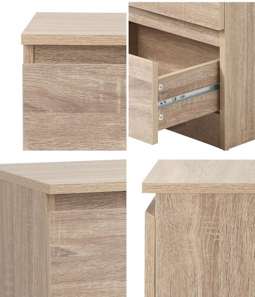 Oikiture Bedside Tables Set of 2 Nightstand Wood-Bedside Table-PEROZ Accessories
