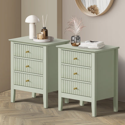 Oikiture Bedside Tables Set of 2 Side End Nightstand Green-Bedside Table-PEROZ Accessories