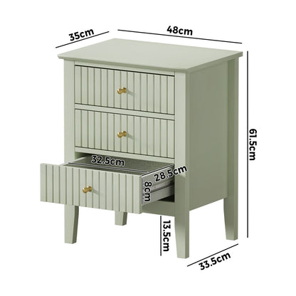 Oikiture Bedside Tables Set of 2 Side End Nightstand Green-Bedside Table-PEROZ Accessories