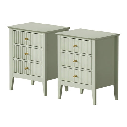 Oikiture Bedside Tables Set of 2 Side End Nightstand Green-Bedside Table-PEROZ Accessories