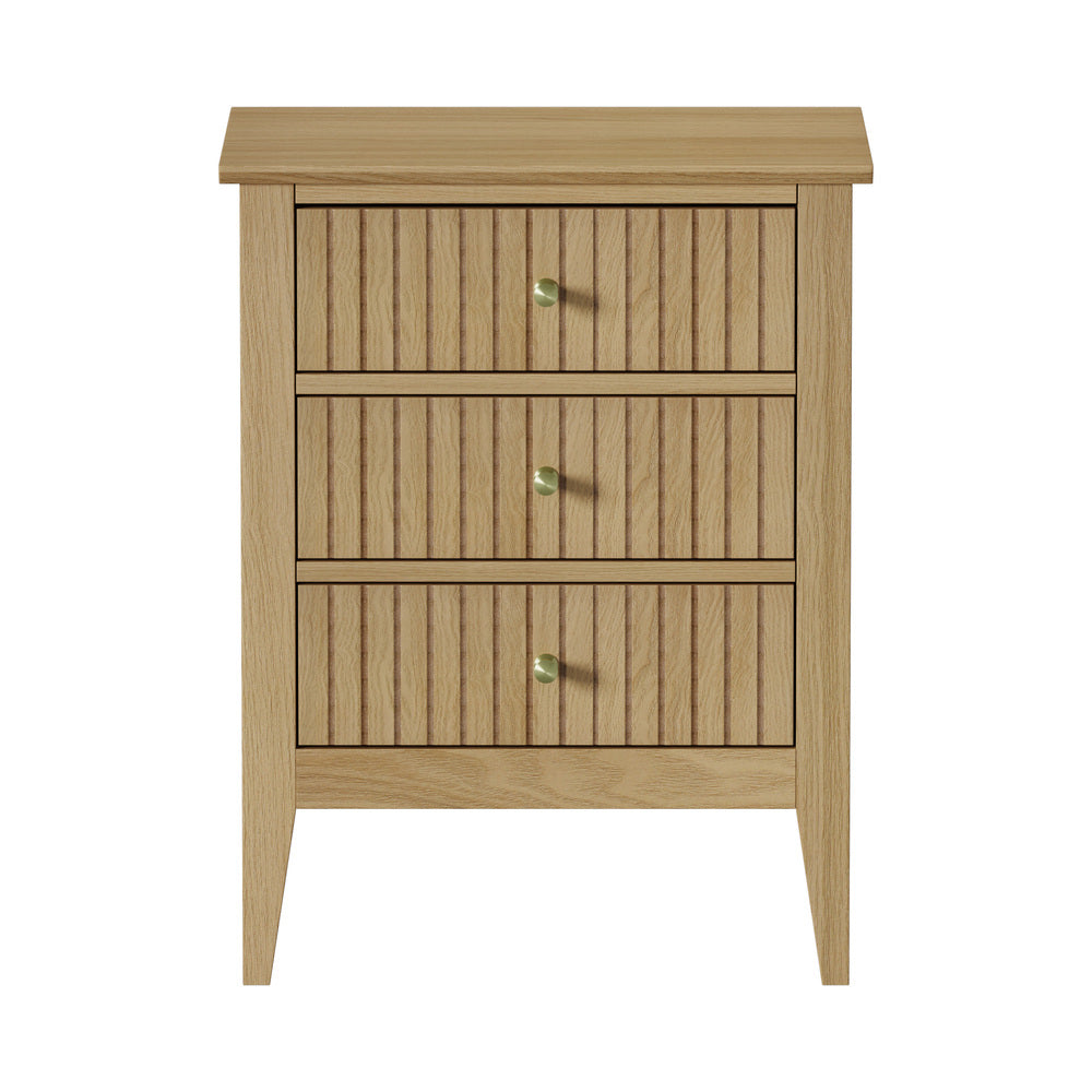 Oikiture Bedside Tables Set of 2 Side End Nightstand Natural-Bedside Table-PEROZ Accessories