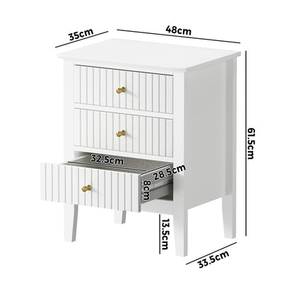 Oikiture Bedside Tables Set of 2 Side End Nightstand White-Bedside Table-PEROZ Accessories