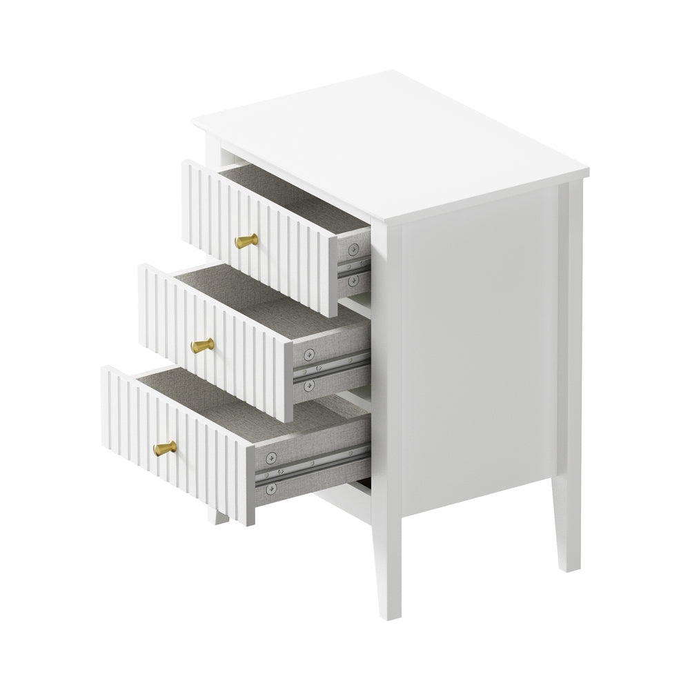 Oikiture Bedside Tables Set of 2 Side End Nightstand White-Bedside Table-PEROZ Accessories