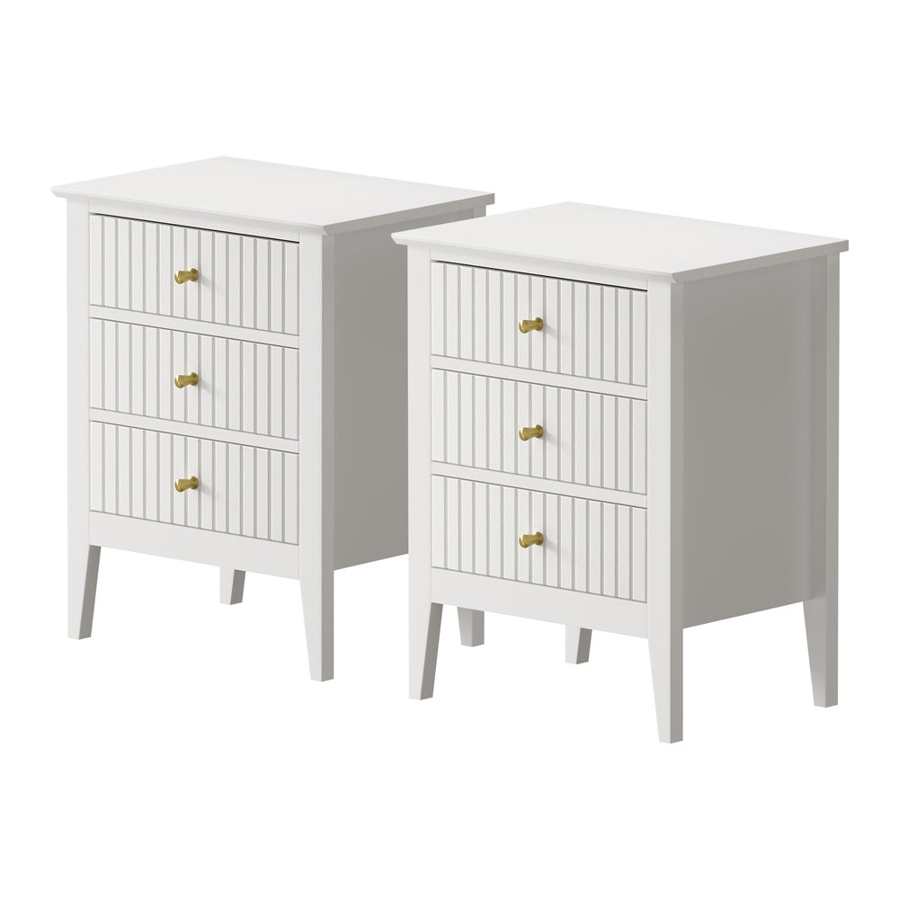 Oikiture Bedside Tables Set of 2 Side End Nightstand White-Bedside Table-PEROZ Accessories
