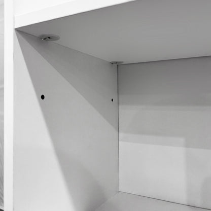 Oikiture Bookshelf Display Shelf CD DVD Storage Media Rack White-Display Shelf-PEROZ Accessories