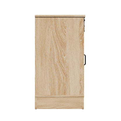 Oikiture Buffet Sideboard Cabinet Pantry Storage Cupboard Sliding Door Natural-Sideboard-PEROZ Accessories