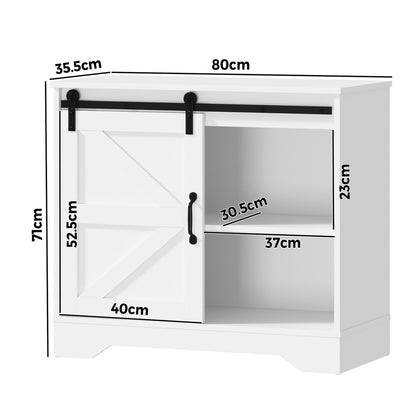 Oikiture Buffet Sideboard Cabinet Pantry Storage Cupboard Sliding Door White-Sideboard-PEROZ Accessories