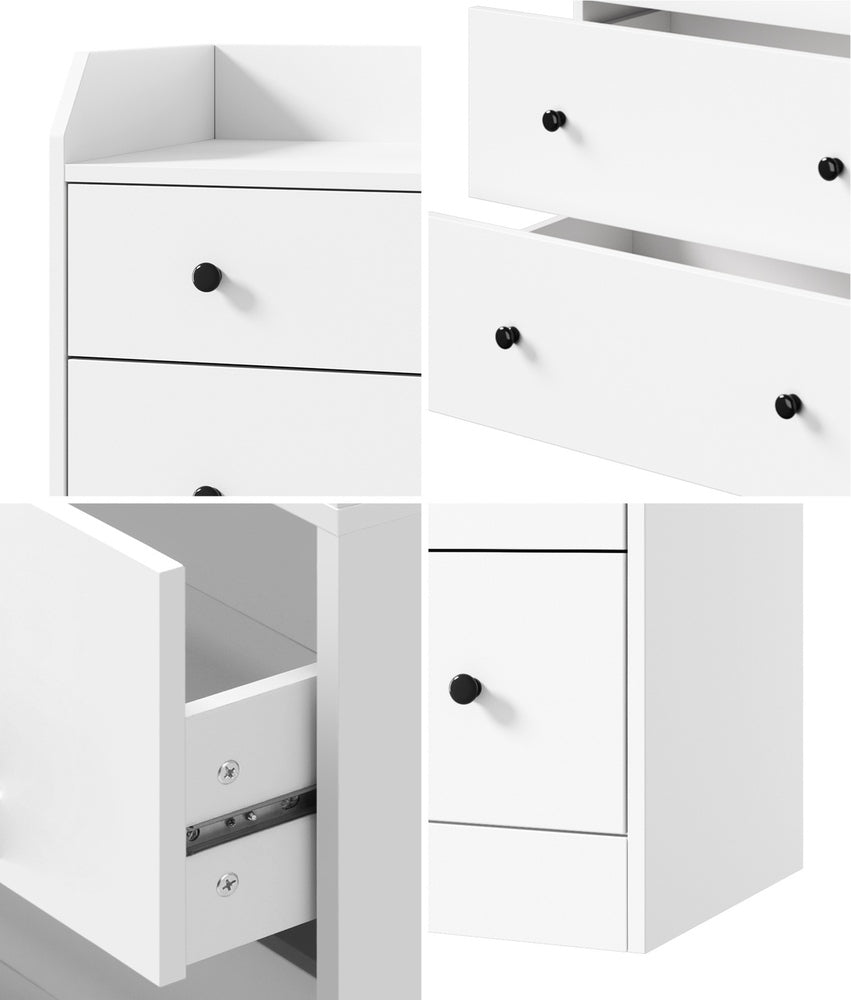 Oikiture Buffet Sideboard Hamptons Style 6 Drawers White-Sideboard-PEROZ Accessories
