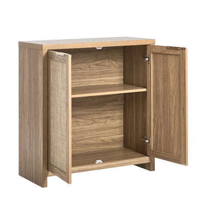 Oikiture Buffet Sideboard Rattan Storage Cabinet Kitchen Hallway Table-Sideboard-PEROZ Accessories