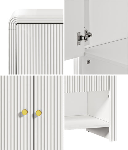 Oikiture Buffet Sideboard Storage Cabinet 2 Doors Cupboard White-Sideboard-PEROZ Accessories