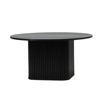 Oikiture Coffee Table Round Wooden Black-Coffee Table-PEROZ Accessories
