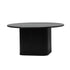 Oikiture Coffee Table Round Wooden Black-Coffee Table-PEROZ Accessories