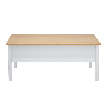 Oikiture Coffee Table Storage Drawers Natural White-Coffee Table-PEROZ Accessories