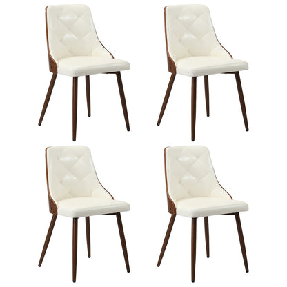 Oikiture Dining Chairs Kitchen Lounge PU Leather x4 White-Dining Chair-PEROZ Accessories