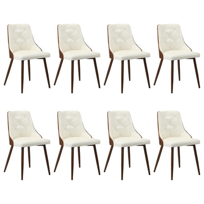 Oikiture Dining Chairs Kitchen Lounge PU Leather x8 White-Dining Chair-PEROZ Accessories
