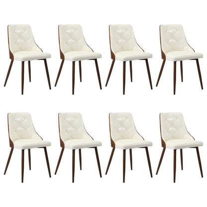 Oikiture Dining Chairs Kitchen Lounge PU Leather x8 White-Dining Chair-PEROZ Accessories