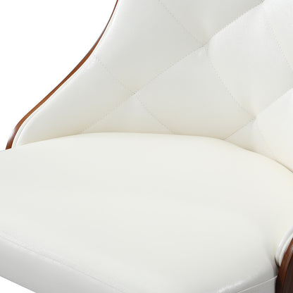 Oikiture Dining Chairs PU Leather x2 White-Dining Chair-PEROZ Accessories